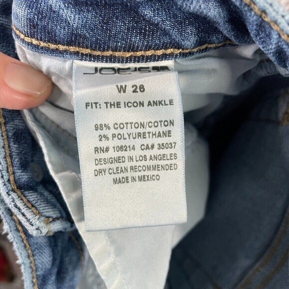 JOE'S Jeans The Icon Ankle Mid Rise Jeans Women Sz 26 2 Skinny Raw Hem Denim - Picture 7 of 10